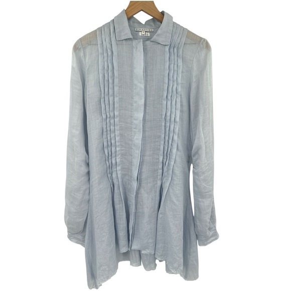 Elm Design by Matthildur Drapey Tunic Button Front Shirt - Light Blue - Small - Picture 1 of 5